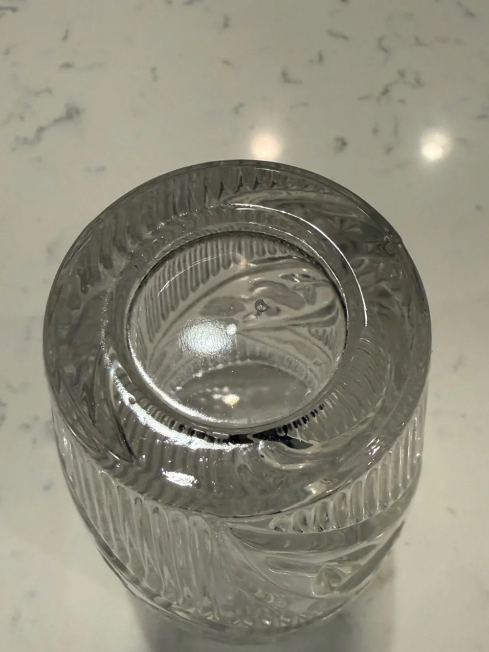 Crystal Clear Vase With Elaborate Etched Detailing Vintage